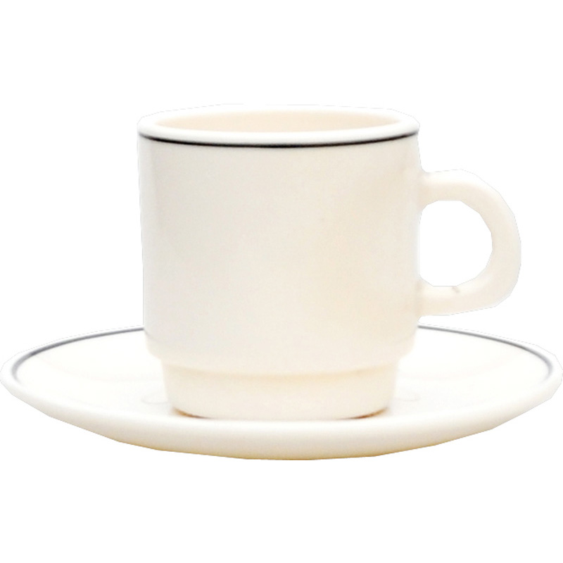 灰邊象牙咖啡杯(強化)-中 150ml