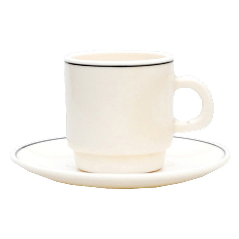 灰邊象牙咖啡杯底盤(強化) 11.5cm
