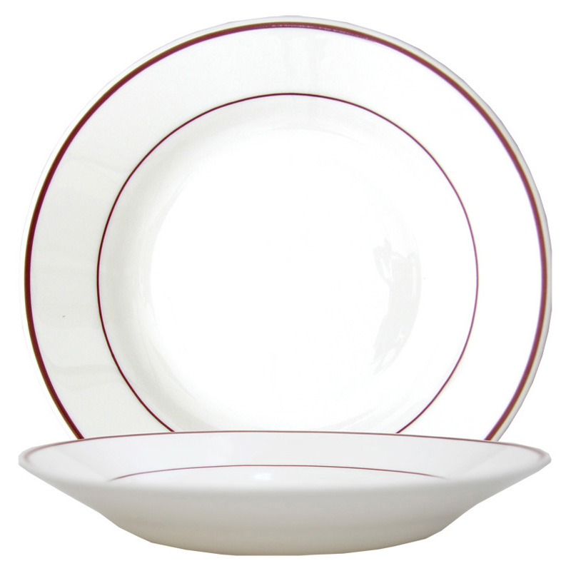 紅邊湯盤(強化) 22.5cm