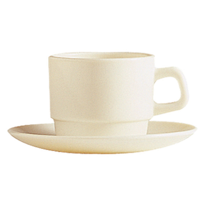素面象牙咖啡杯底盤(強化) 14cm