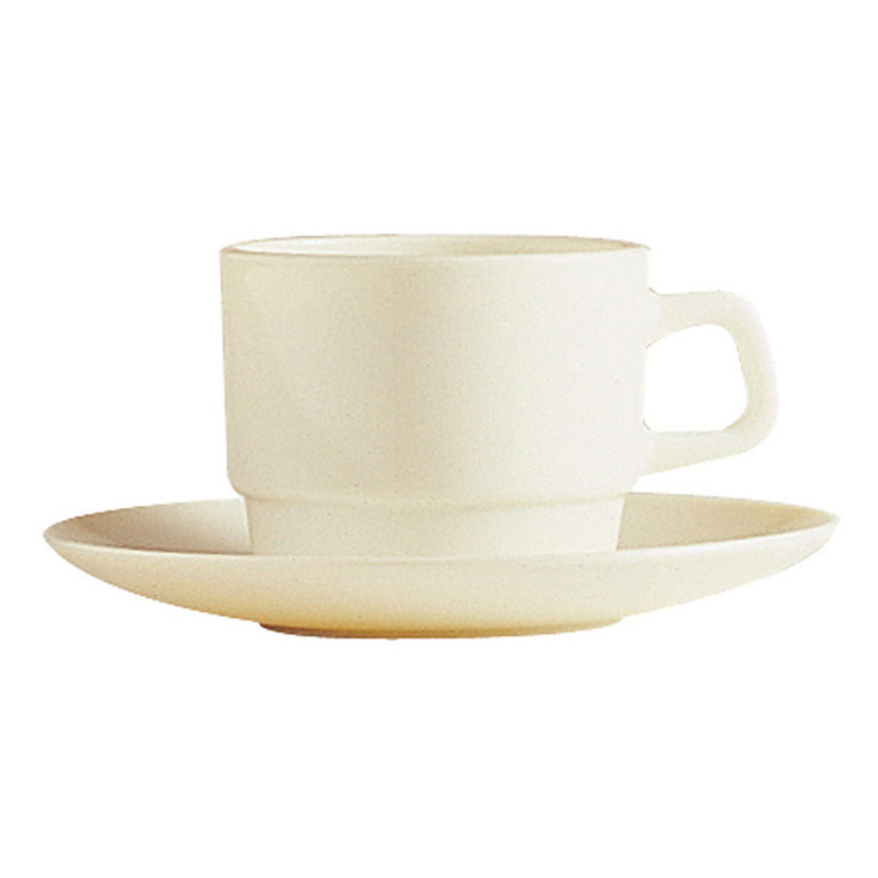 素面象牙咖啡杯底盤(強化)  16cm