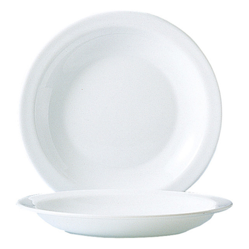 純白窄邊湯盤(強化) 22.5cm