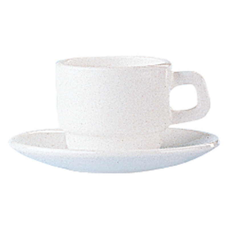 純白寬邊咖啡杯底盤(強化) 14cm