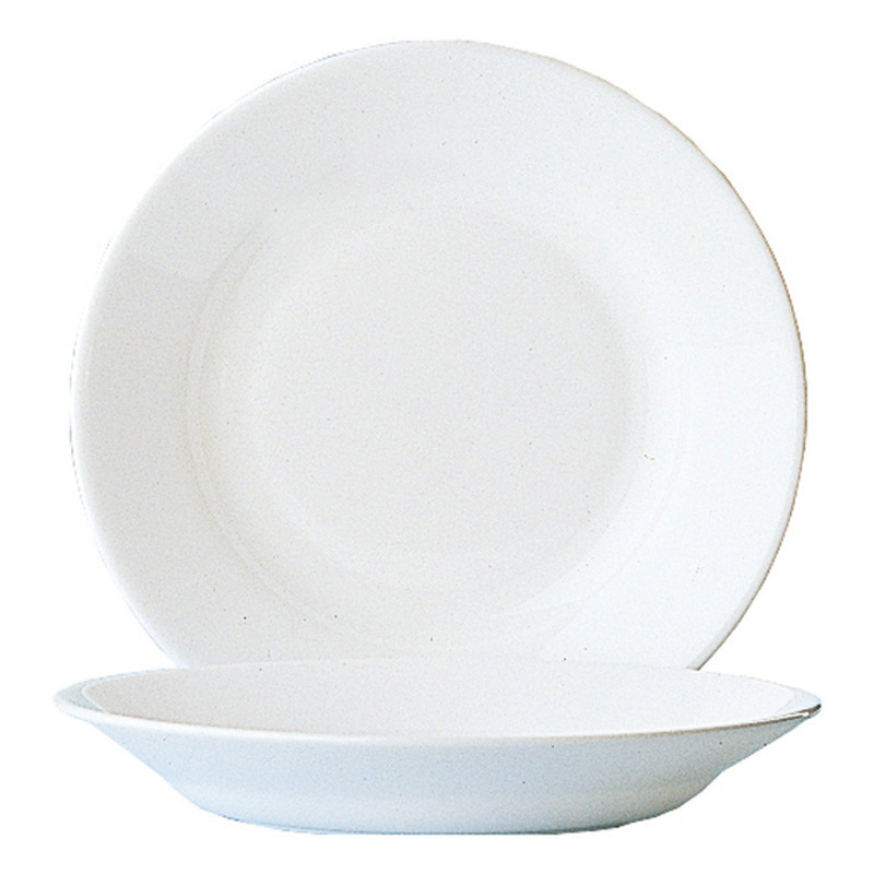 純白寬邊湯盤(強化) 22.5cm