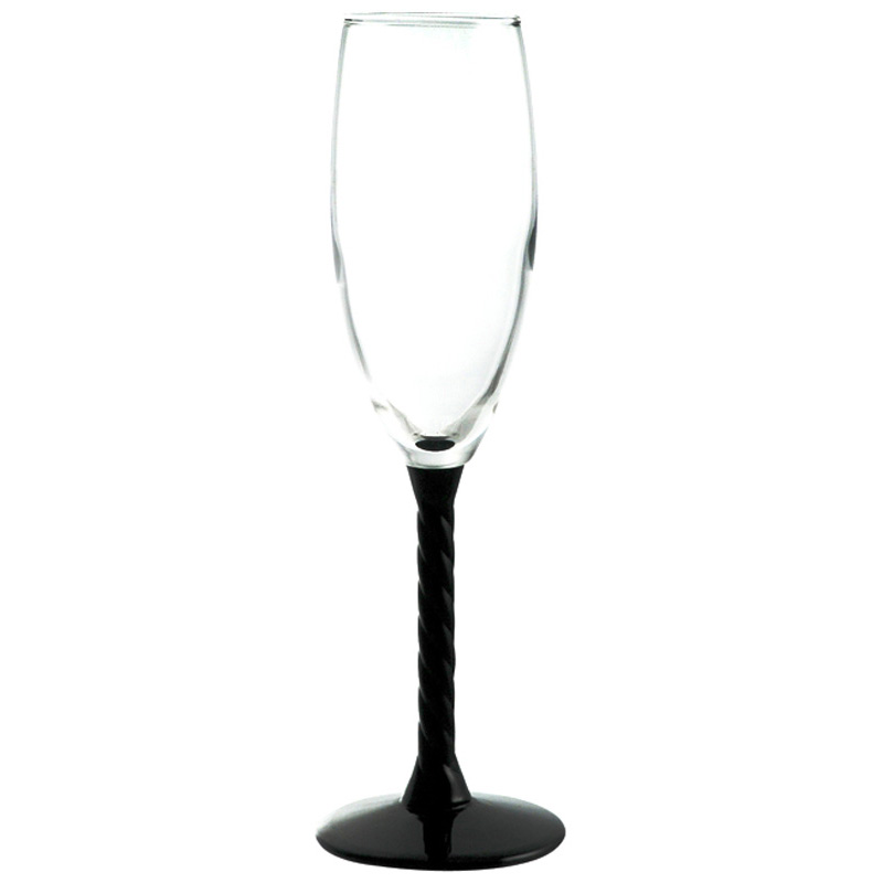 Libbey - 螺旋香檳杯(黑色腳杯) 170ml