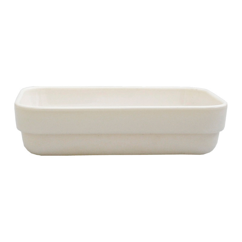 素面象牙長方烤盤 14cm