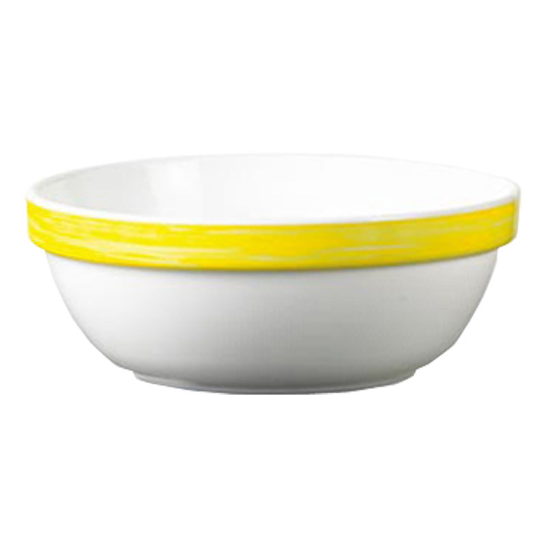 黃刷彩湯碗(強化) 12cm