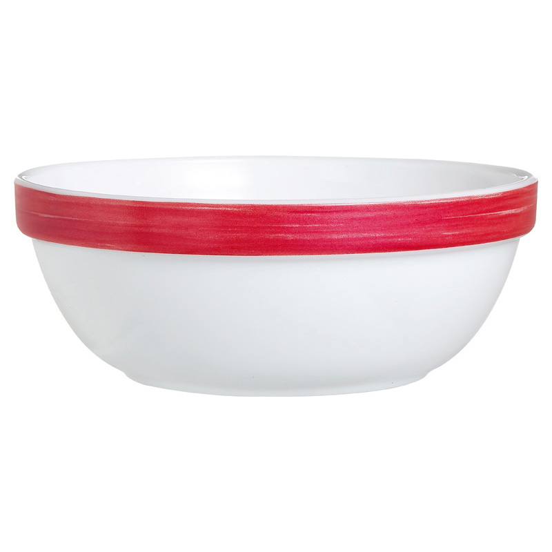 深紅刷彩湯碗(強化) 12cm