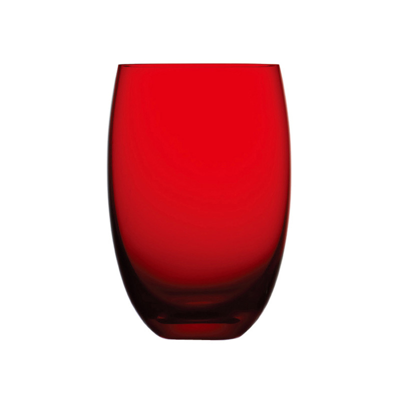 歐型紅色無鉛水晶水杯 400ml