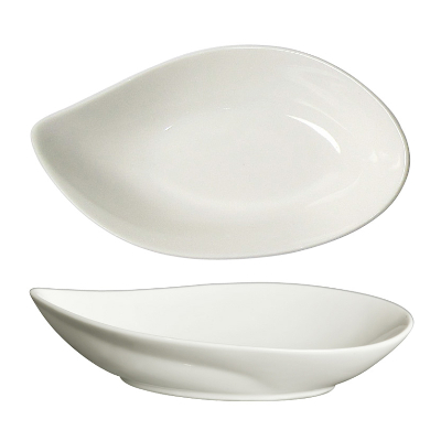 強化象牙色新葉型長盤(小)18cm