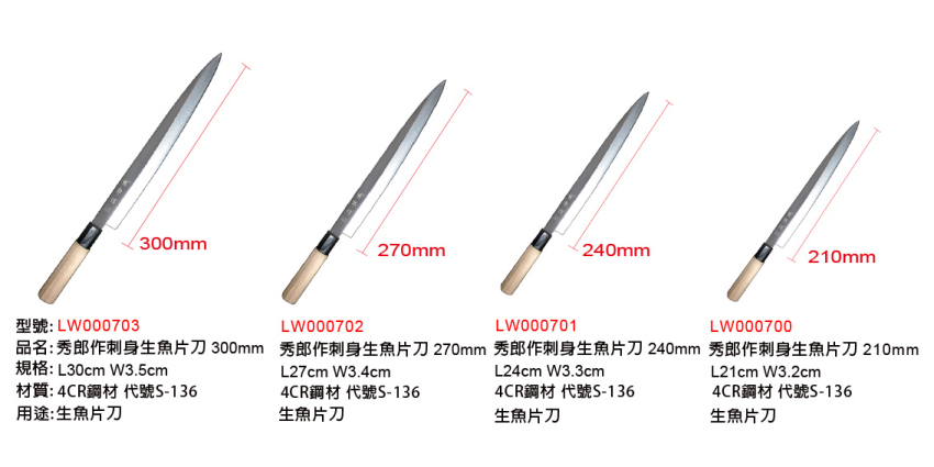 秀郎作刺身生魚片刀