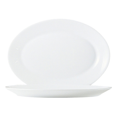 純白寬邊腰只盤(強化) 29cm